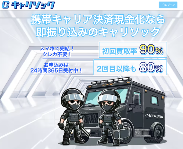 【キャリソック-Csok- クレジットカード現金化】換金率や入金スピード、利用者口コミなどの最新情報を紹介します