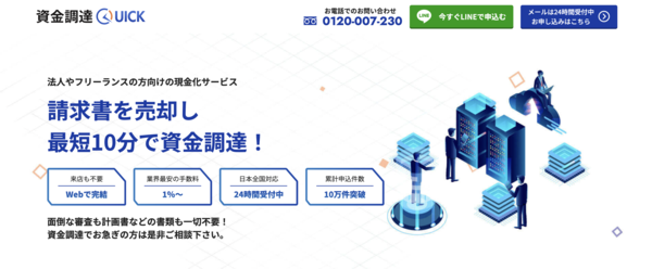 【資金調達QUICK ファクタリング】利用条件・サービス詳細・特徴を最新情報で解説